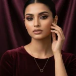 Minimal gold heart pendant necklace for womens in Pakistan