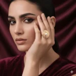 Gold plated pearl designer ring for womens in Pakistan