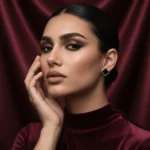 Gold plated black clover stud tops for womens in Pakistan