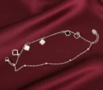 Silver clover charm anklet for women in Pakistan