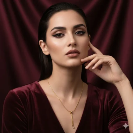 Gold plated minimalist bar locket for women in Pakistan