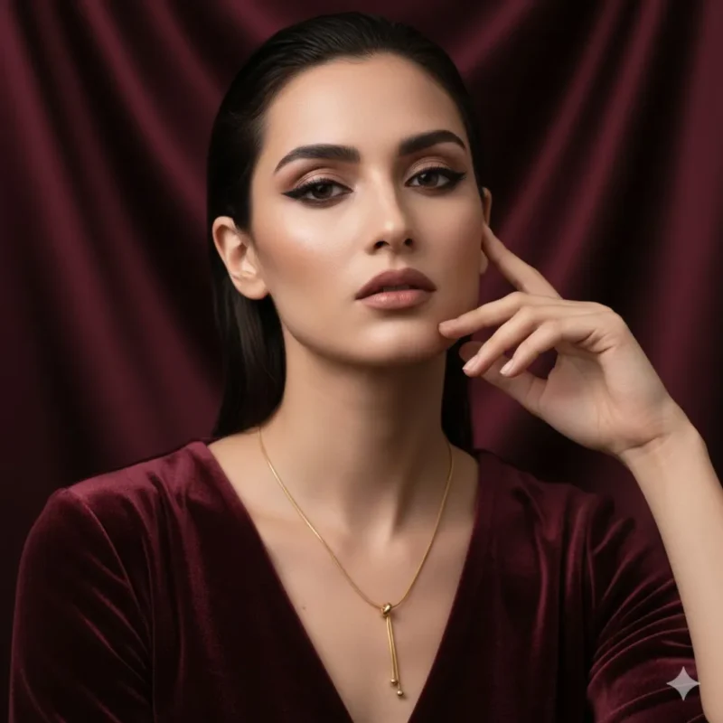 Gold plated minimalist bar locket for women in Pakistan