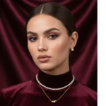 Double layer pearl and gold necklace set for womens in Pakistan