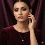 Gold plated heart pendant necklace for womens in Pakistan