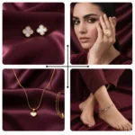 4 piece gold plated artificial jewellery set for women in Pakistan