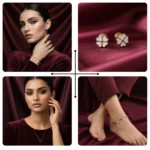 Gold plated clover jewellery set for women – artificial jewellery deal in Pakistan