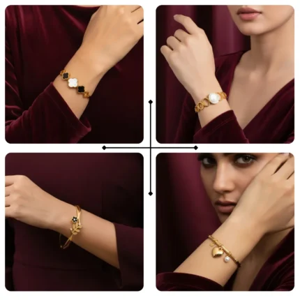 Gold plated bracelet set for women – artificial jewellery deal in Pakistan