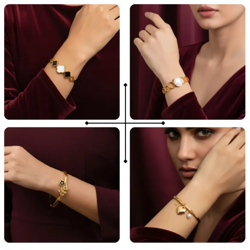 Gold plated bracelet set for women – artificial jewellery deal in Pakistan