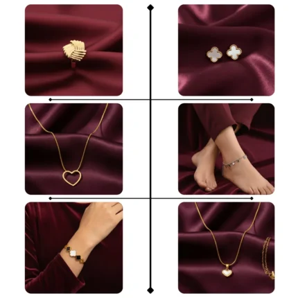 Gold plated artificial jewellery deal of 6 for women in Pakistan