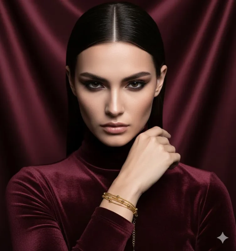 Gold plated beaded multi-layer bracelet for womens in Pakistan